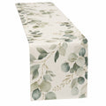 Chemin de Table Motif Feuilles 180x40cm Vert