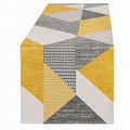 Chemin de Table Géométrique en Jaune, Gris et Noir