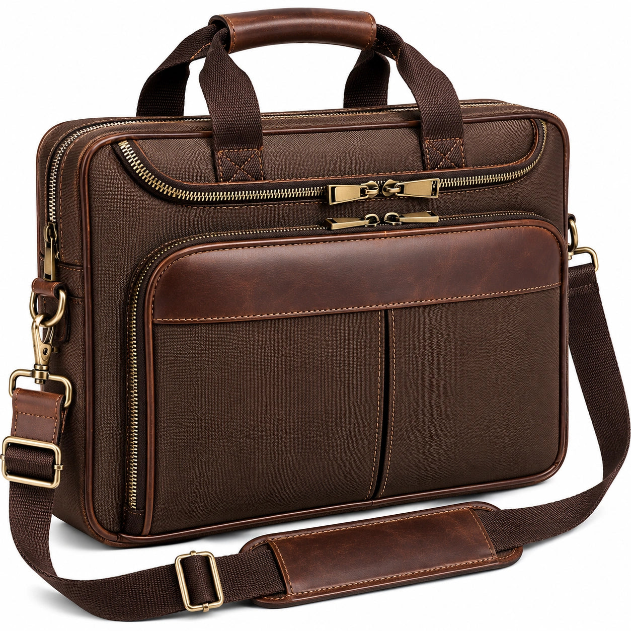 Sacoche pour Ordinateur Portable Marron avec Bandoulière