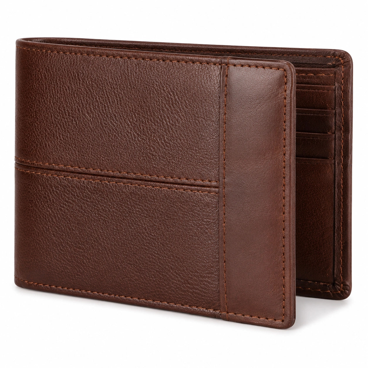 Portefeuille classique marron pour hommes à volets multiples