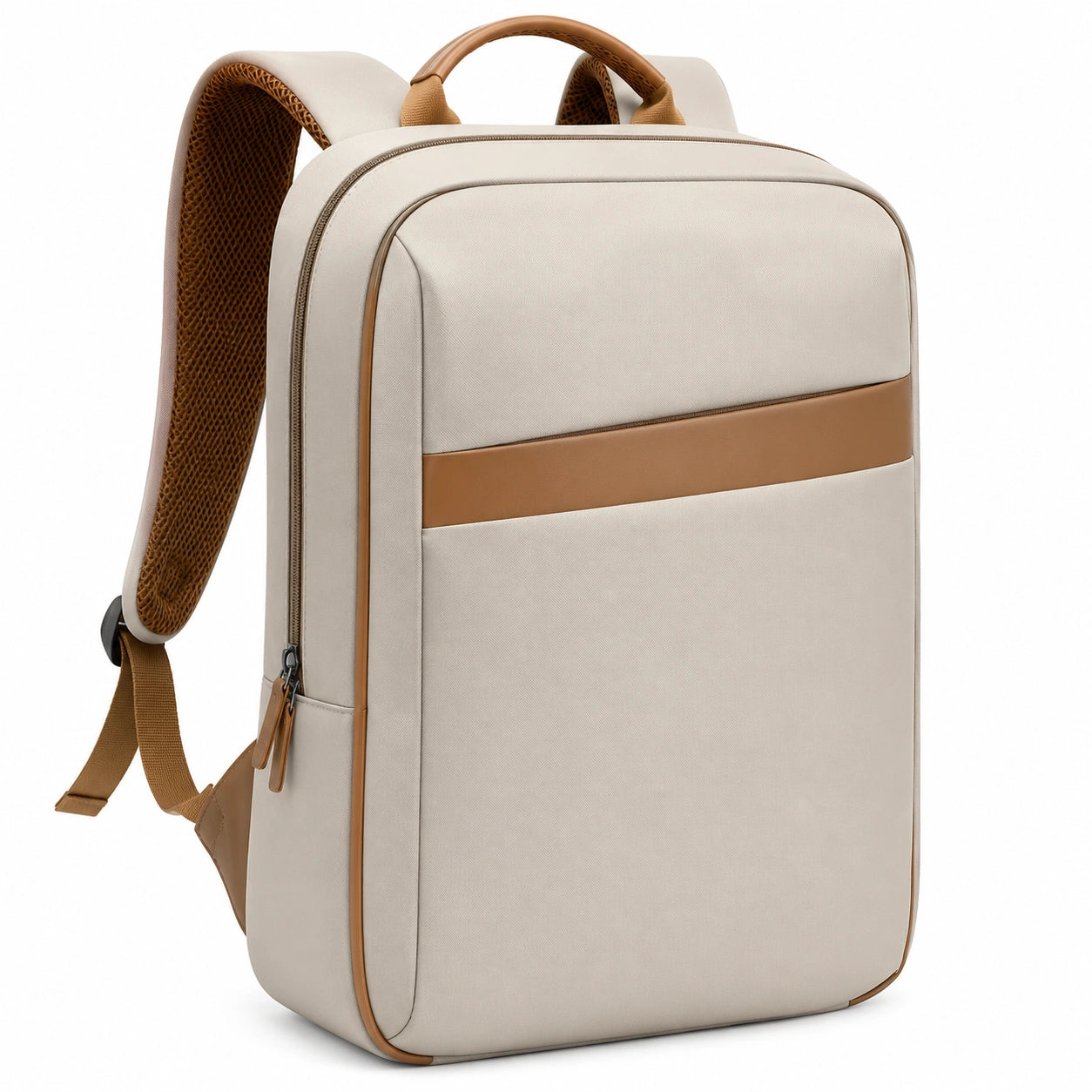 Sac à dos beige avec détails marron pour ordinateur portable - 20L