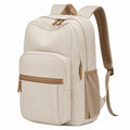 Sac à dos moderne beige avec compartiments multiples pour ordinateur portable 15 pouces