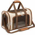 Sac de Transport pour Animaux Petits Beige et Marron