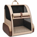 Sac à Dos pour Animaux avec Ventilation Beige et Marron